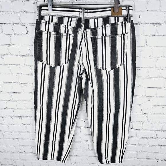 BDG UO URBAN OUTFITTERS | black stripe straight cropped jeans - Picture 2 of 11